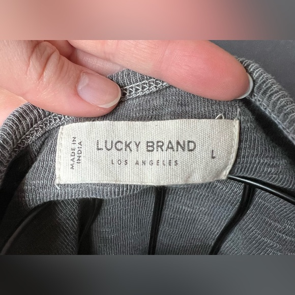 Lucky Brand - L - Grey Crewneck and Half Button Down Top - Picture 7 of 10